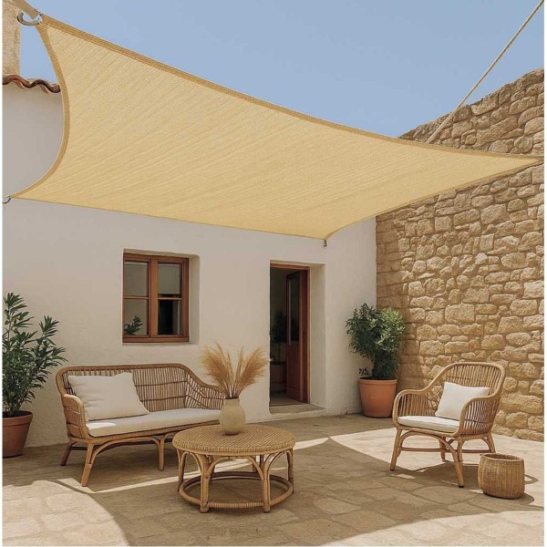 Toldo Sunnet Quadrado Bege 3,6Mt * 3,6Mt